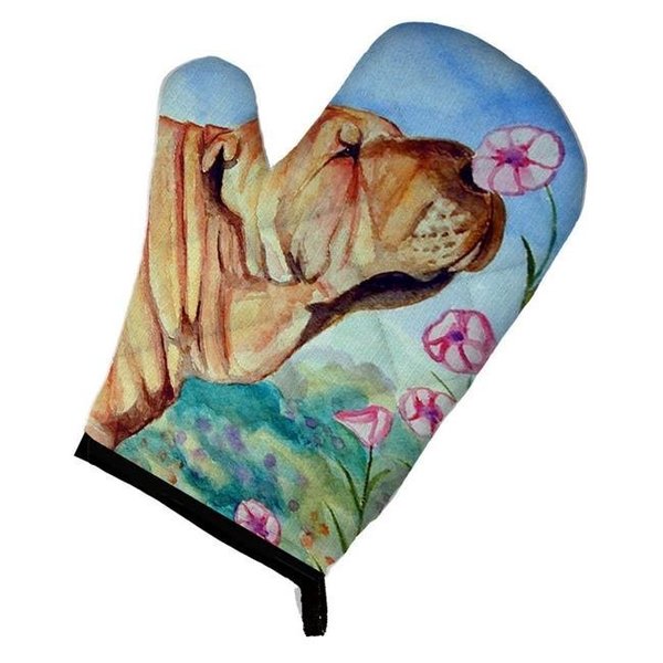 Carolines Treasures Carolines Treasures 7105OVMT Shar Pei Smell the flowers Oven Mitt 7105OVMT